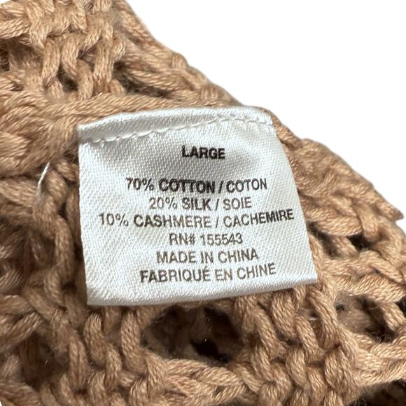 Sablyn Size L Mariella Open Knit Pullover Sweater Beach Coastal Cashmere Summer - Picture 6 of 9